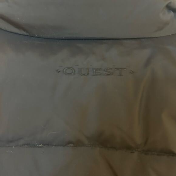QUEST Sz L Black Down Puffer Vest Warm Outdoor Insulated Layer - Picture 6 of 8